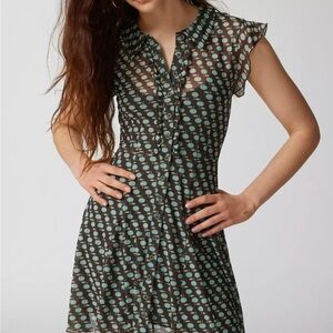 Urban Outfitters Brown and green Apple print Mini Dress XS